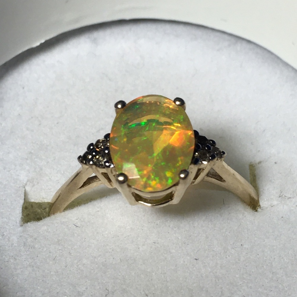 Opal and Diamond Ring